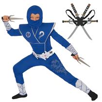 Fantasia Morph Deluxe Blue Ninja Kids Boys com acessórios