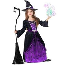 Fantasia Morph Purple Witch para meninas e crianças de Halloween Fantasia Morph Purple Witch para meninas e crianças de Halloween