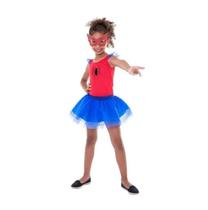 Fantasia Mulher Aranha Spider Girl Infantil C/ Mascara - Global Fantasias