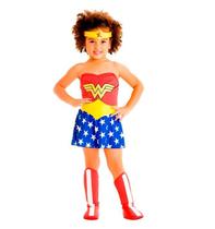 Fantasia Mulher Maravilha Bebe Vestido Cinto e Bota 1 a 3 anos Fantasia Mulher Maravilha Bebe Vestido Cinto e Bota 1 a 3 anos