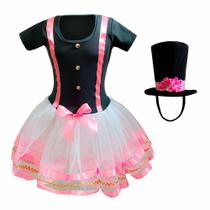 Fantasia Mundo Bita Vestido Feminino de Bebê + Mini Cartola Fantasia Mundo Bita Vestido Feminino de Bebê + Mini Cartola