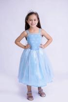 Fantasia Muvilê Menina Vestido Frozen Elza com Tiara (4/8)