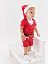 Fantasia Natal Bebê Menino Com Roupa Para Pet Vermelho Divertto Fantasia Natal Bebê Menino Com Roupa Para Pet Vermelho Divertto