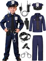 Fantasia Neilyoshop Kids Police Cop para meninos de 3 a 12 anos +3