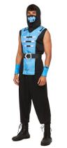 Fantasia Ninja Adulto Azul Fighter Mortal Carnaval Halloween Fantasia Ninja Adulto Azul Fighter Mortal Carnaval Halloween