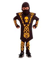 Fantasia Ninja Infantil Preto e Amarelo