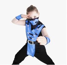 Fantasia Ninja Kombat Mortal Azul Menino Infantil