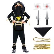 Fantasia Ninja SATKULL Golden Ninja para crianças de 10 a 12 anos