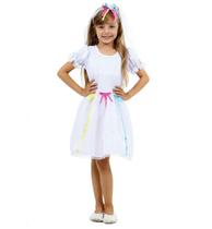 Fantasia Noiva Junina Vestido Infantil com Tiara - Festa Junina