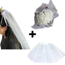 Fantasia Noivinha Caipira Completa Festa Junina Kit Véu Buquê e Saia De Tule Quadrilha São João Arraia Quermesse Fantasia Noivinha Caipira Completa Festa Junina Kit Véu Buquê e Saia De Tule Quadrilha São João Arraia Quermesse