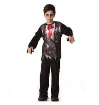 Fantasia Noivo Cadáver Victor Corpse Infantil Masculino de Halloween