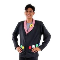 Fantasia Noivo Caipira Adulto Junino Paletó Preto Masculino Fantasia Noivo Caipira Adulto Junino Paletó Preto Masculino