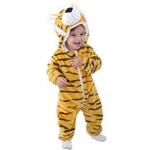 Fantasia OLLULL Baby Tiger Romper Flannel unissex de 2 a 3 anos Fantasia OLLULL Baby Tiger Romper Flannel unissex de 2 a 3 anos