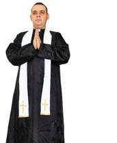 Fantasia Padre Halloween Festa Junina Adulto Masculino Carnaval Noite do Terror Dia das Bruxas Festa Zumbi Fantasia Padre Halloween Festa Junina Adulto Masculino Carnaval Noite do Terror Dia das Bruxas Festa Zumbi