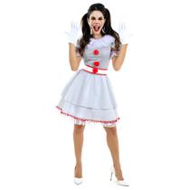 Fantasia Palhaça IT Feminino Vestido Adulto Halloween Fantasia Palhaça IT Feminino Vestido Adulto Halloween