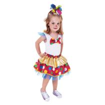 Fantasia Palhacinha Bebela Infantil com Tule e Gravata Fantasia Palhacinha Bebela Infantil com Tule e Gravata