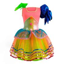 Fantasia Palhacinha Feminina Bebê Colorida e Divertida