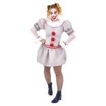 Fantasia Palhaço It Feminino Adulto Cosplay Pennywise Halloween Circo Macabro Palhaça Assassina Halloween Noite Terror