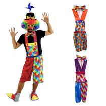 Fantasia Palhaço Paçoca Adulta com Gravata e Suspensório