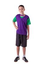 Fantasia Palhaço Roxo e Verde Infantil