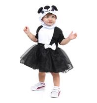 Fantasia Panda Bebê Vestido Luxo com Capuz e Rabo