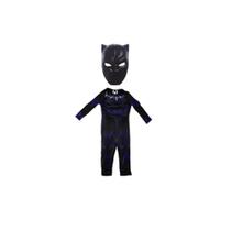 Fantasia Pantera Negra Longo Com Máscara 3d E Enchimento Fantasia Pantera Negra Longo Com Máscara 3d E Enchimento