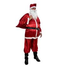 Fantasia Papai Noel Adulto Cetim Luxo Completo Fantasia Papai Noel Adulto Cetim Luxo Completo