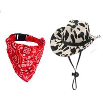 Fantasia para animais de estimação Encell Dog Cowboy Mini Cowgirl Hat Bandana S