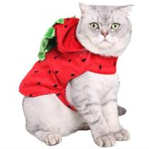 Fantasia para animais de estimação Fantasia ANIAC Strawberry Cat para gatos e cães pequenos