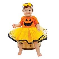 Fantasia Para Bebê Vestido Abóbora Brink Model - Halloween Mesversário Cosplay