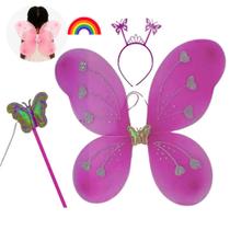 Fantasia para Carnaval 2026 Asa Fada Kit Completo Asa Borboleta Tiara