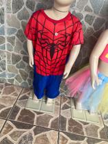 Fantasia para menino homem aranha tamanho P veste 3 á 5 anos