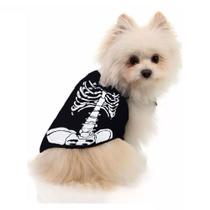 Fantasia Para Pet Cachorro Gato Halloween Esqueleto Tam P