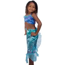 Fantasia Pequena Sereia Ariel com Cauda Infantil - Rosita