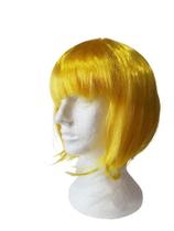 Fantasia Peruca Amarela Curta Lisa sintética 25 cm 100gr