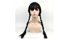 Fantasia Peruca Vandinha Família Cosplay Preta Festa