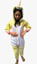 Fantasia pijama kigurum soft unicornio amarelo - infantil