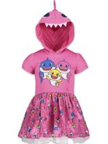 Fantasia Pinkfong Baby Shark Vestido com Capuz e Saia Tutu para Meninas