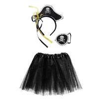 Fantasia Pirata Adulto Saia Tiara e Tapa Olho Festas