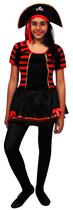 Fantasia Pirata Feminino Adulto Vestido Listrado Halloween Luxo Fantasia Pirata Feminino Adulto Vestido Listrado Halloween Luxo