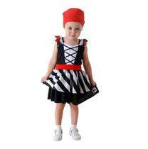 Fantasia Pirata Feminino Vestido Bebê com Bandana Fantasia Pirata Feminino Vestido Bebê com Bandana