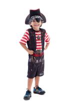 Fantasia Pirata Infantil Com Chapeu e lenço, Tapa Olho Carnaval