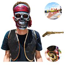 Fantasia Pirata Infantil Halloween com Máscara e Acessórios