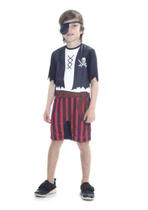 Fantasia Pirata Infantil Macacão Curto + Tapa Olho Carnaval Fantasia Pirata Infantil Macacão Curto + Tapa Olho Carnaval