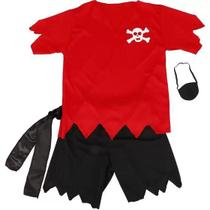 Fantasia Pirata Infantil Masculino Tapa Olho Camiseta Shorts