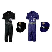 Fantasia Policial Infantil Com Quepe Algemas e Cinto Fantasia Policial Infantil Com Quepe Algemas e Cinto