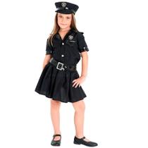 Fantasia Policial Infantil Feminino Completa Com Quepe Sulamericana