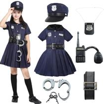Fantasia policial Lingway Toys para crianças e meninas de 6 a 8 anos com acessórios