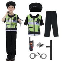 Fantasia policial Lingway Toys para crianças e meninos de 8 a 10 anos com acessórios