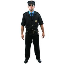 Fantasia Policial Masculino Adulto Completa Festa Carnaval